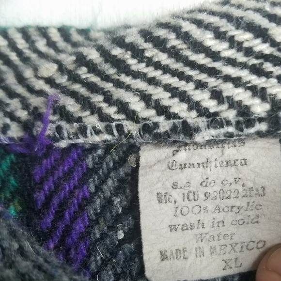 Vintage Baja Shirt Beach Hoodie XL Mexico Rug - Picture 3 of 3